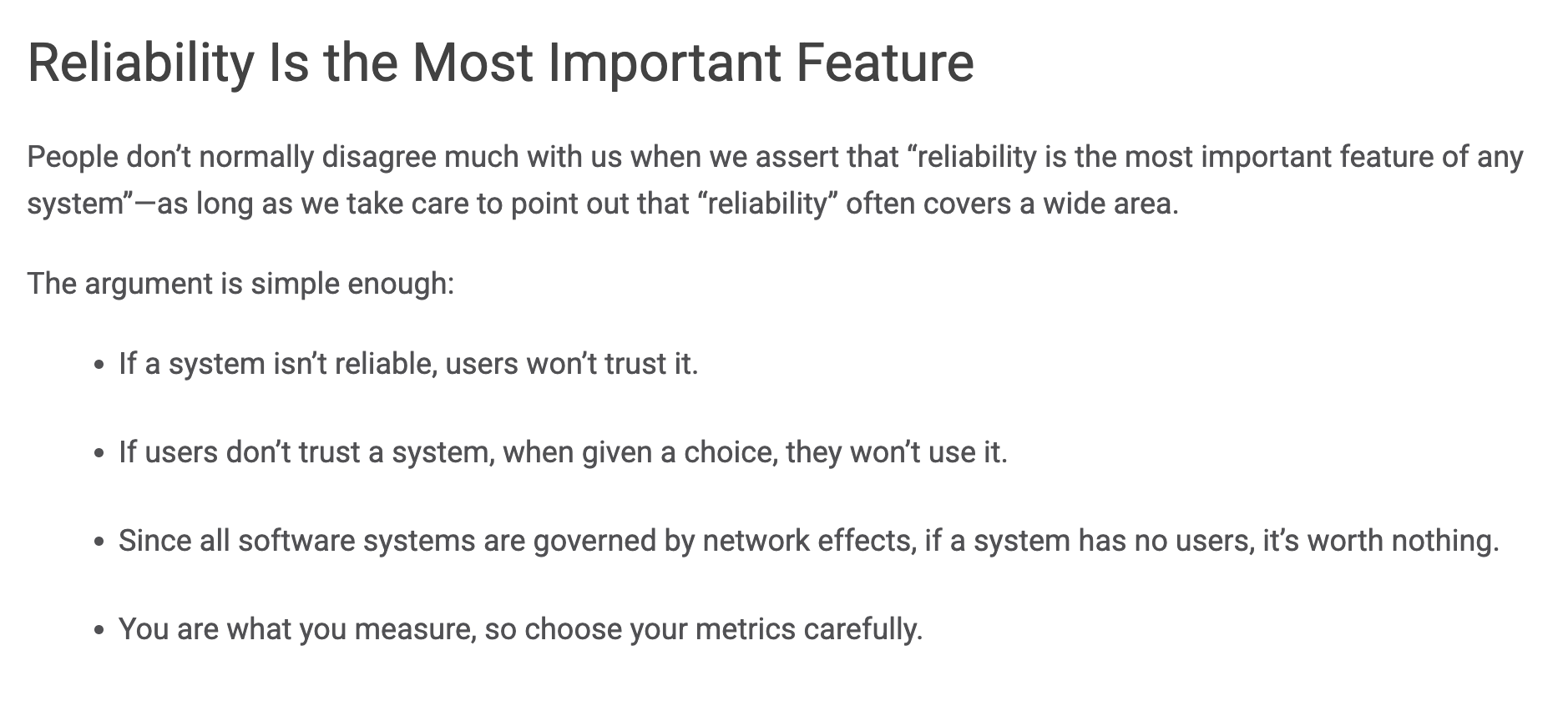 SRE Book on Reliability